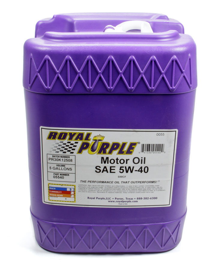 ROYAL PURPLE Motor Oil 5W40 Synthetic 5 gal Jug Each