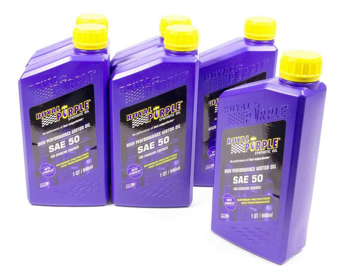 ROYAL PURPLE Motor Oil 50W Synthetic 1 qt Bottle Set of 6