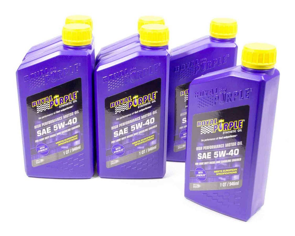 ROYAL PURPLE Motor Oil 5W40 Synthetic 1 qt Bottle Set of 6