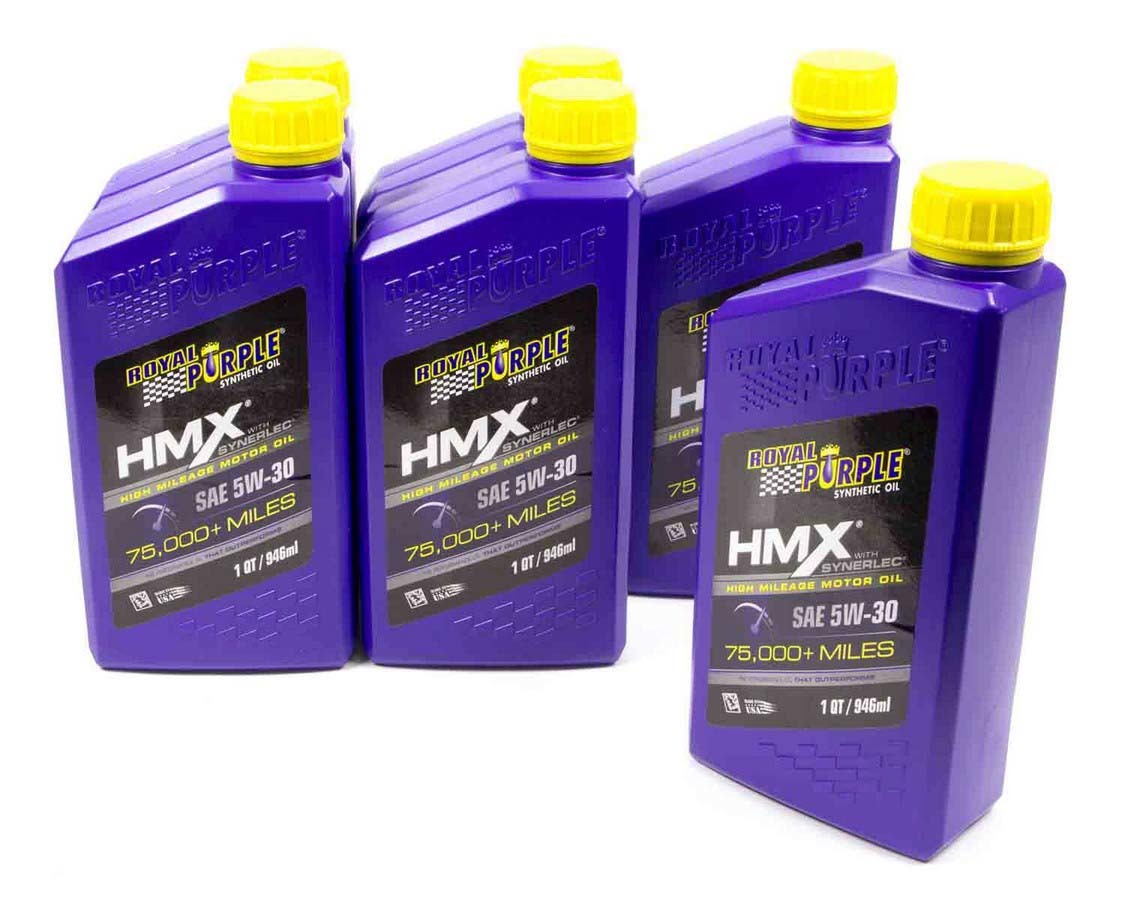 ROYAL PURPLE Motor Oil HMX High Mileage High Zinc 5W30 Synthetic 1 qt Bottle Set