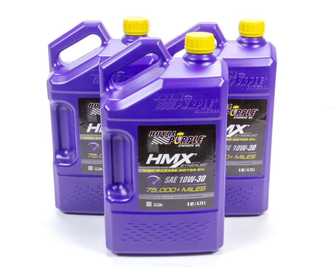ROYAL PURPLE Motor Oil HMX High Mileage High Zinc 10W30 Synthetic 5 qt Jug Set o