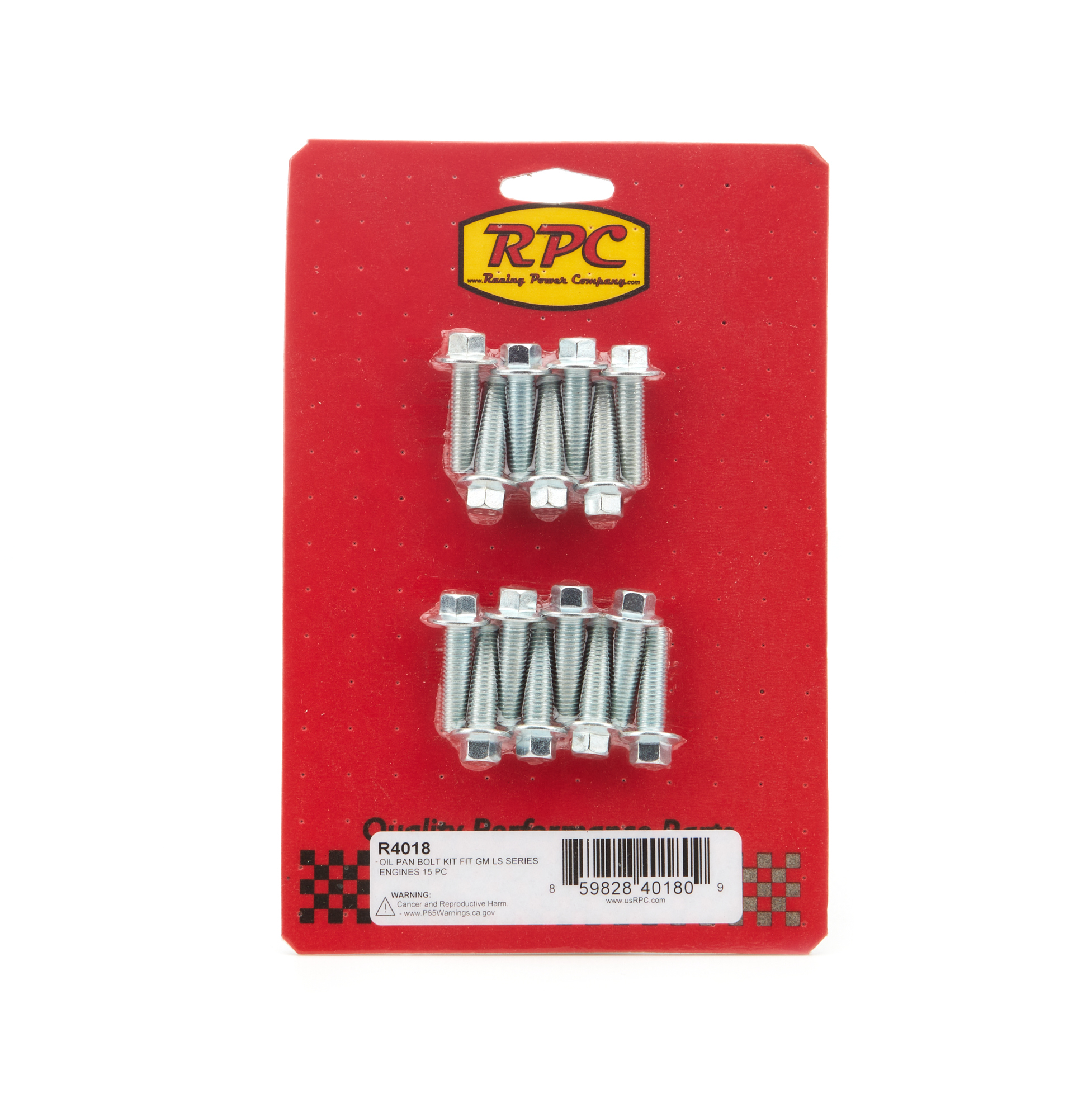 Racing Power Co-Packaged Hex Head Oil Pan Bolt Kit - GM LS-Series - Steel