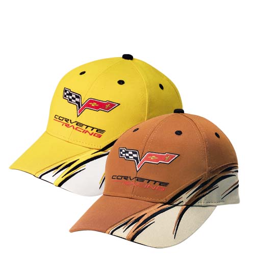 C6 Corvette Corvette Racing Logo Cap, Hat with Racing Flash on bill