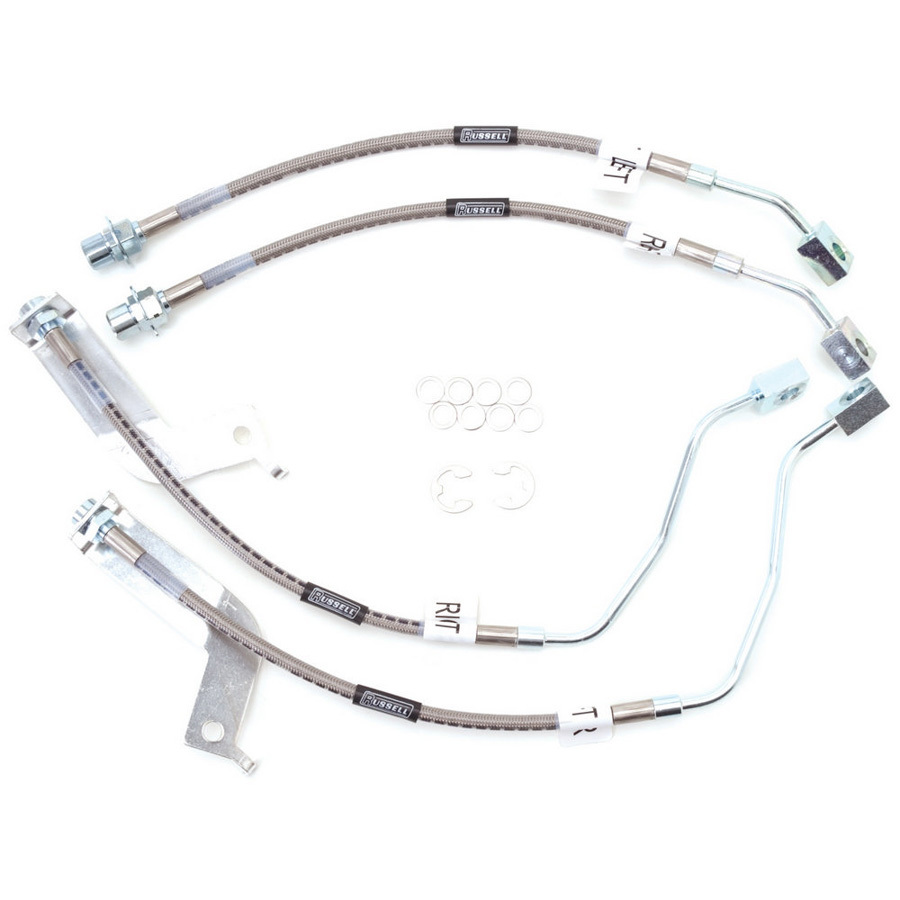 Russell Brake Hose Kit, Street Legal, DOT Approved, Braided Stainless, Traction Control, Ford Mustang 1999-2004, Kit
