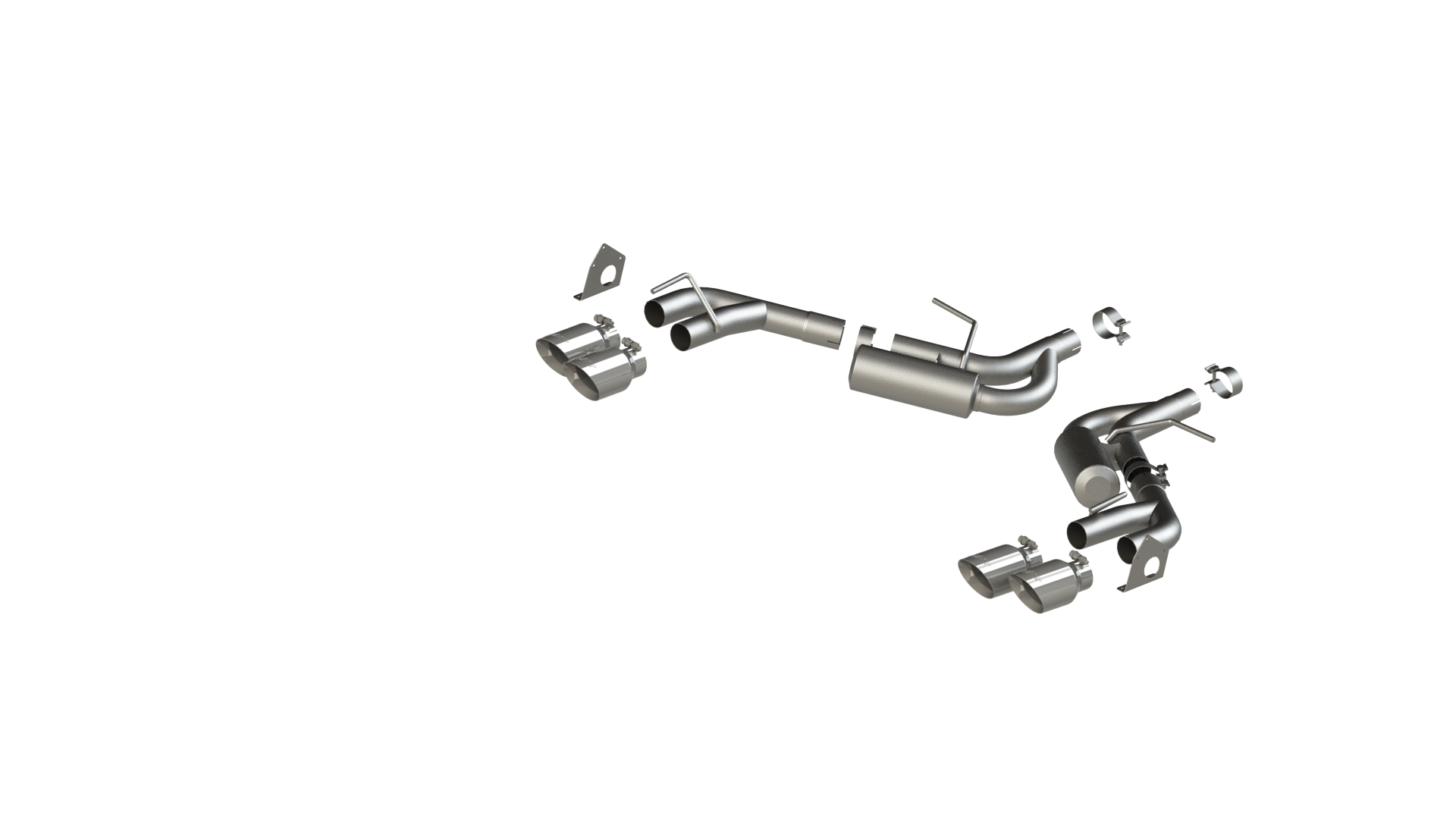 Exhaust Pipe 2.5 in Dual Axle Back NPP For 16-23 Camaro V6 3.6L w/ Quad 4 in Dua
