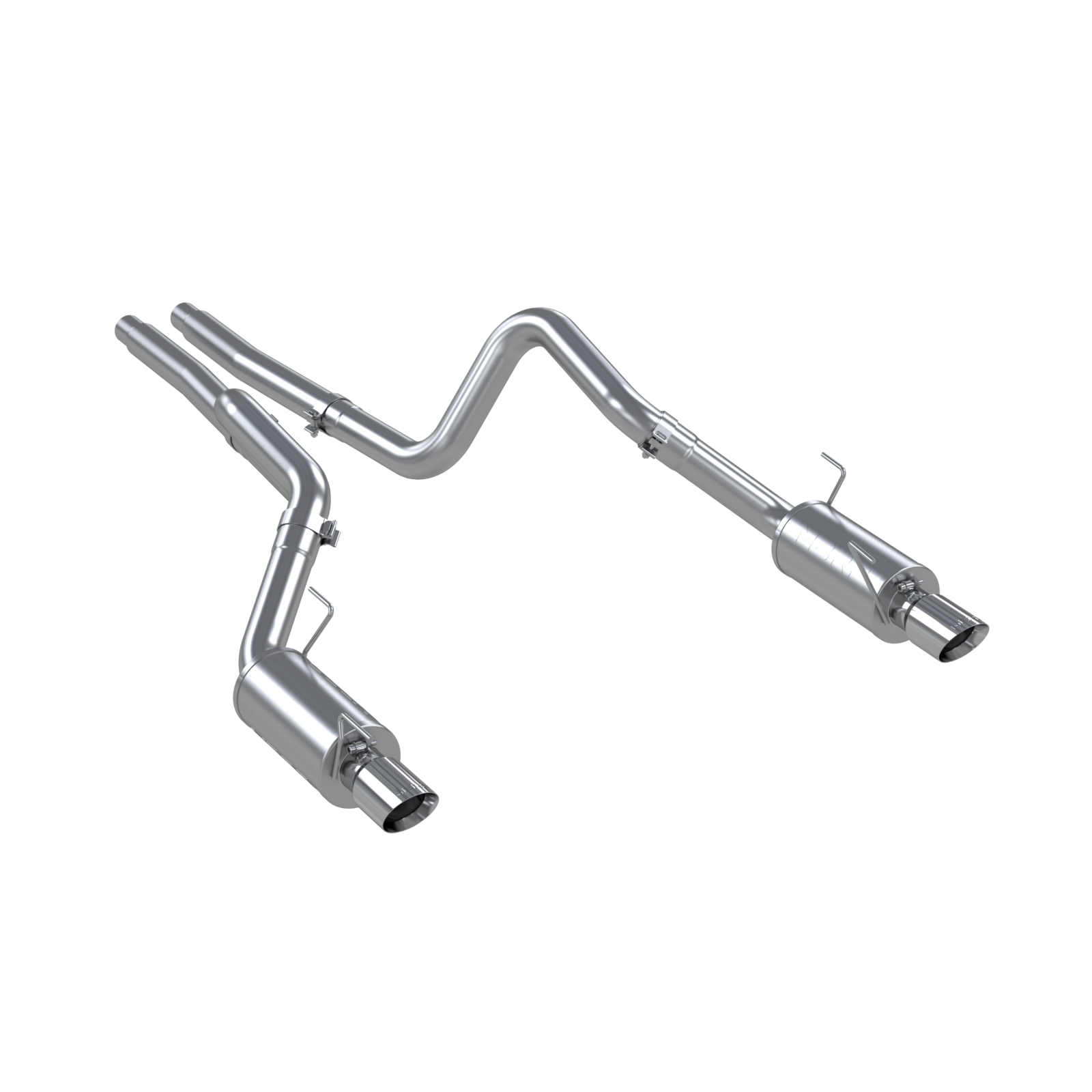 Dual Mufflers Cat Back Exhaust System Dual Split Rear Street Version T304 Stainl