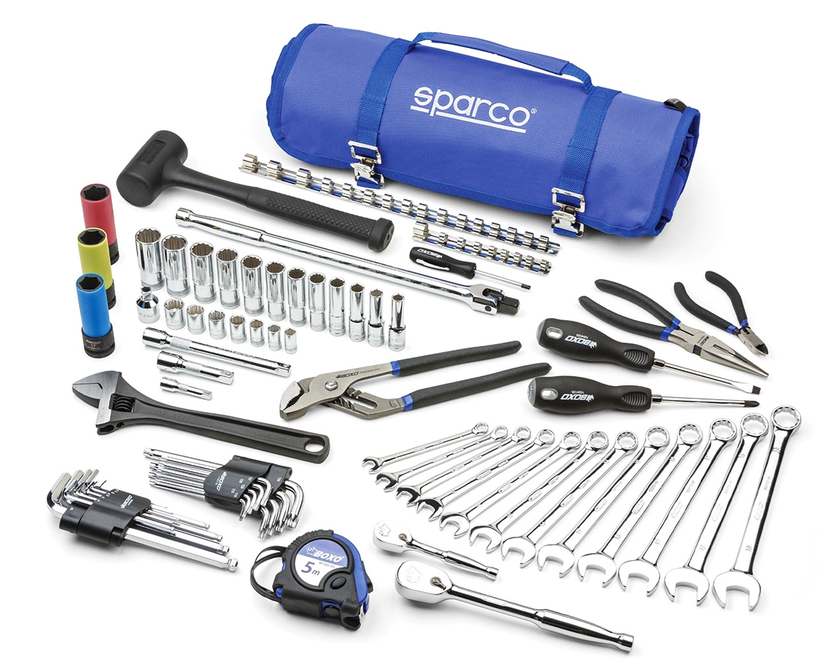SPARCO Tool Kit Trackside Bag/Breaker Bar/Extensions/Hammer/Hex Wrenches/Pliers/