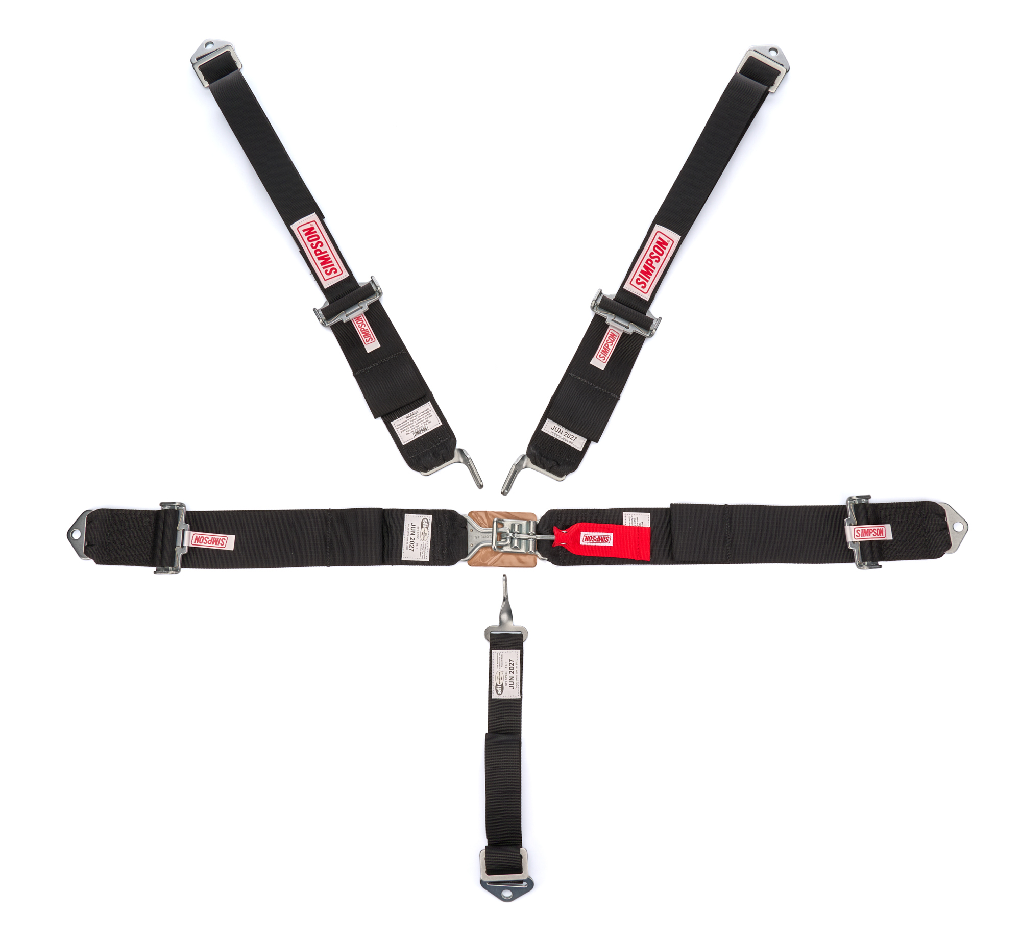SIMPSON SAFETY Harness - 5 Point - Latch and Link - SFI 16.1 - 62 in Length - Pu
