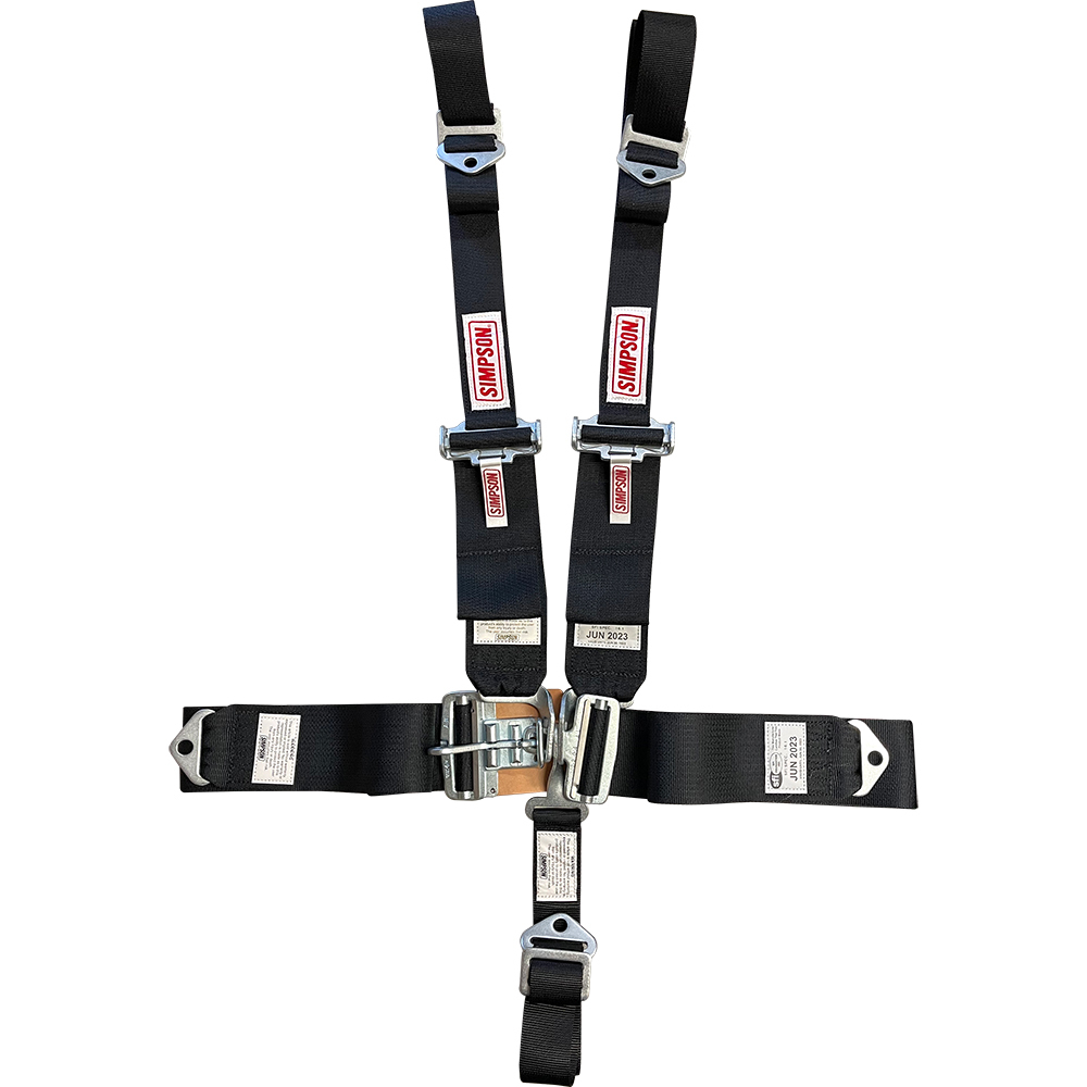 SIMPSON SAFETY Harness 5 Point Latch and Link SFI 16.1 62 in Length Pull Down Ad