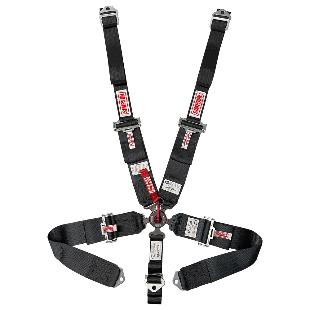 SIMPSON SAFETY Harness 5 Point Camlock SFI 16.1 55 in Length Pull Down Adjust Bo