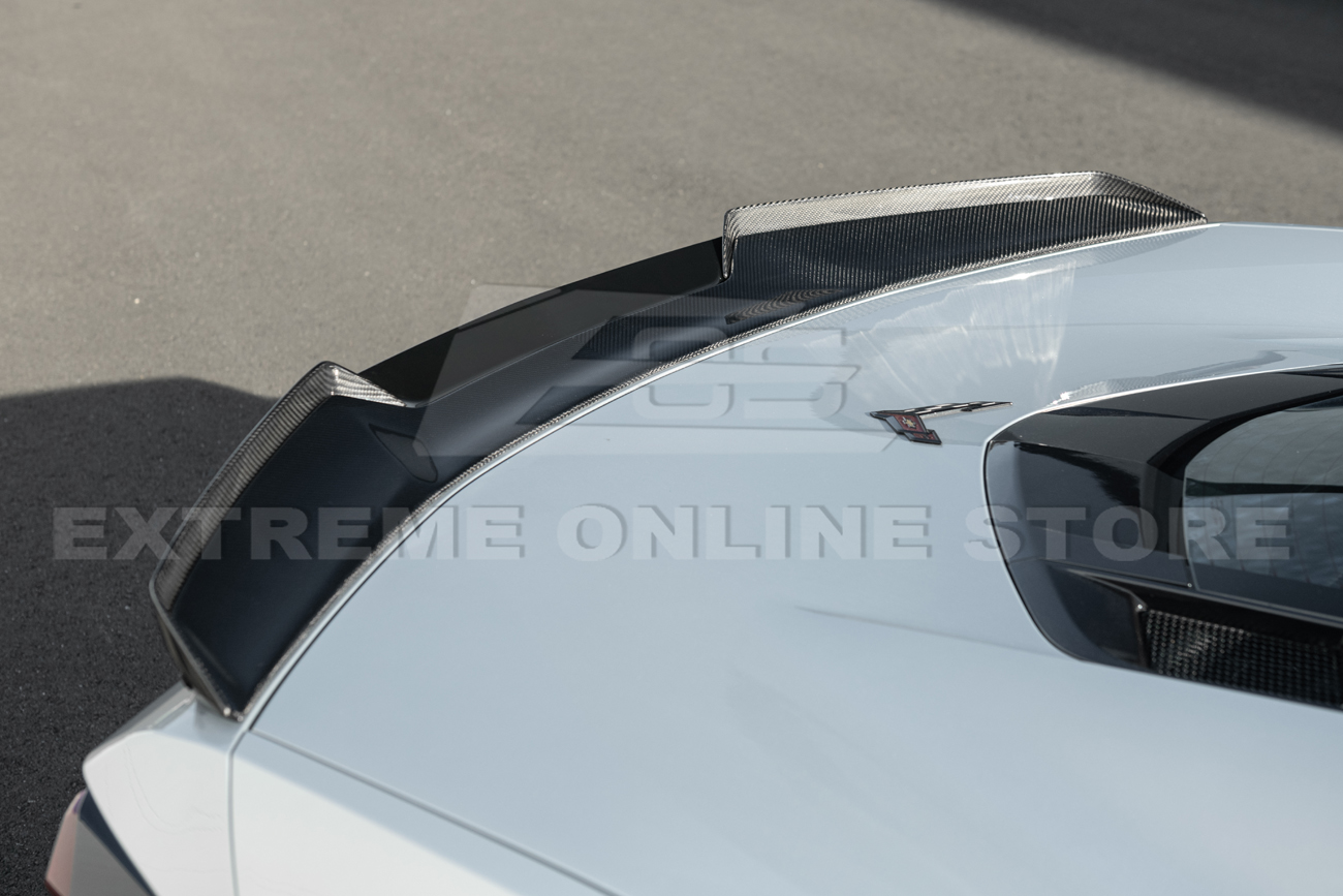 23-26+ C8 Z06/E-Ray Corvette Rear Center Wicker Bill (Dark Tinted, Jake Logo) -