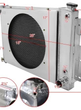 Spec-D 3-Row Radiator w/ Fan Shroud Chevrolet Camaro 1967-1969