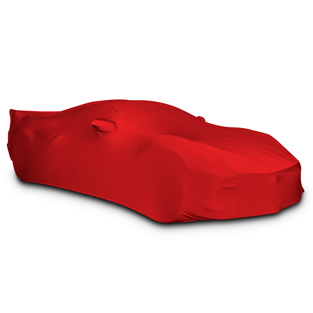 Corvette Ultraguard Stretch Satin Car Cover, Red, Indoor, C8 Stingray, Z51