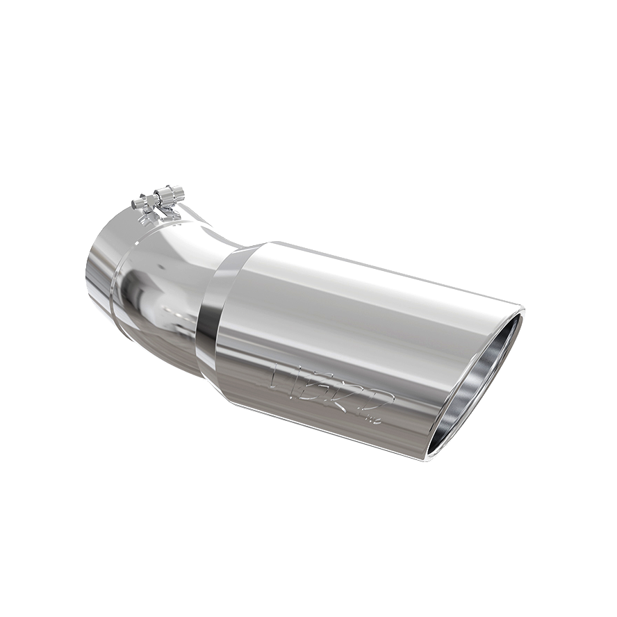 Exhaust Tip 6 in OD Angled Rolled End 5 in Inlet 15 1/2 in Length 30 Degree Bend