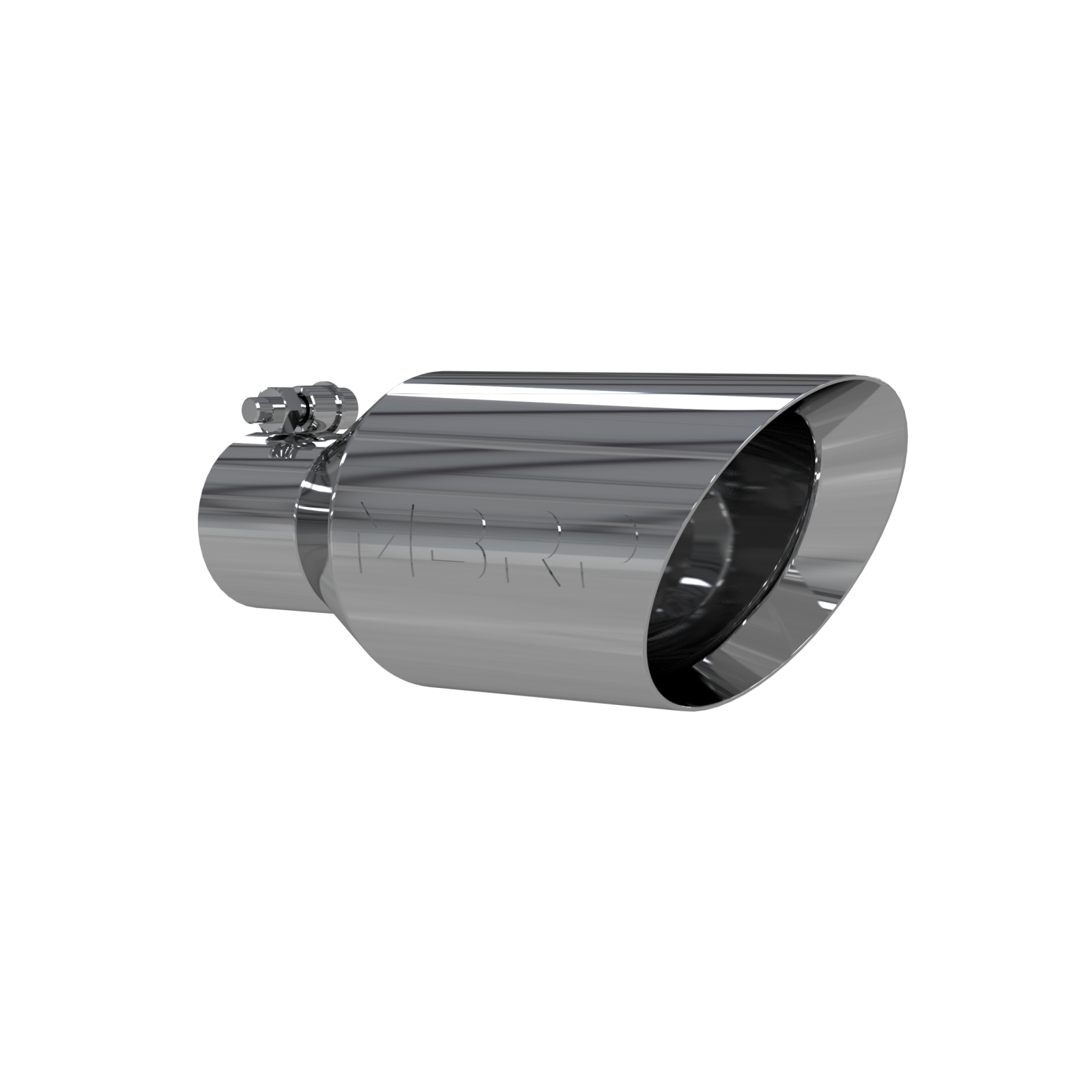 Exhaust Tip 4 1/2 in OD Dual Wall Angle Rolled End 2.5 in Inlet 11 in Length T30