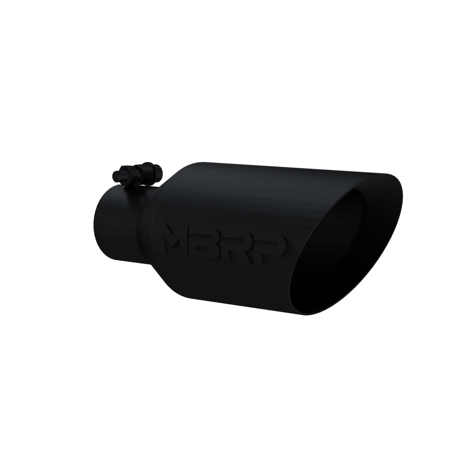 Exhaust Tip 4 1/2 in OD Dual Wall Angle Rolled End 2.5 in Inlet 11 in Length Bla