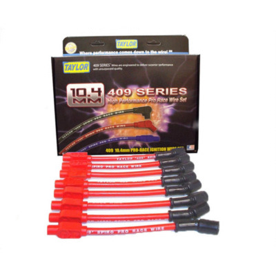 Spark Plug Wire Set, 409 Pro Race, Spiral Core, 10.4 mm, Red, Factory Style Boots and Terminals, GM LS-Series, Kit