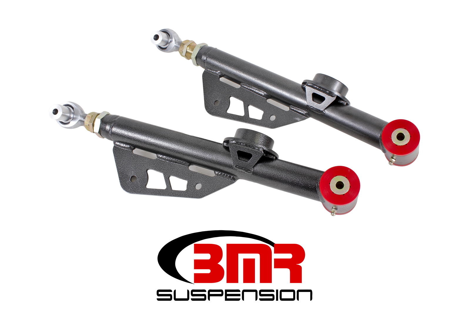 Lower Control Arms, DOM, On-car Adj, Poly/rod End, Fits all Fox Body Mustangs (1979-1998), BMR Suspension - TCA051H