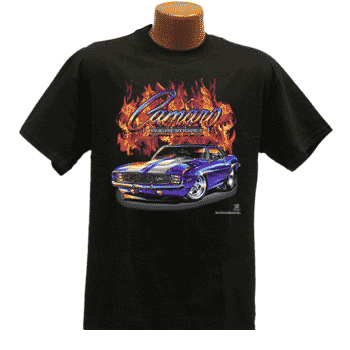 '69 Camaro Flame Black 100% Cotton T-Shirt XXX-Large -TDC-155