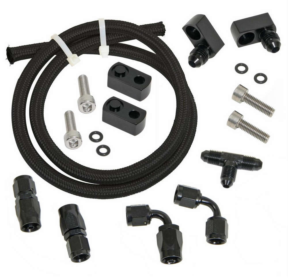 Trick Flow Fitting/Hardware/Hose Steam Vent Kit - GM LS-Series - Black