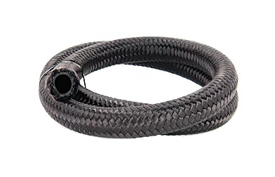 Torque Solution Nylon Braided Rubber Hose: -8AN 2ft (0.44" ID)