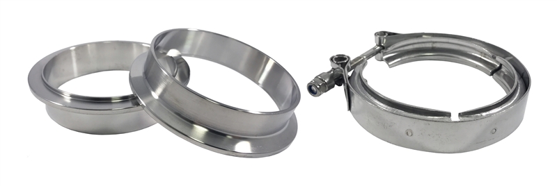 Torque Solution Stainless Steel V-Band Clamp & Flange Kit: 4.5" (114mm)