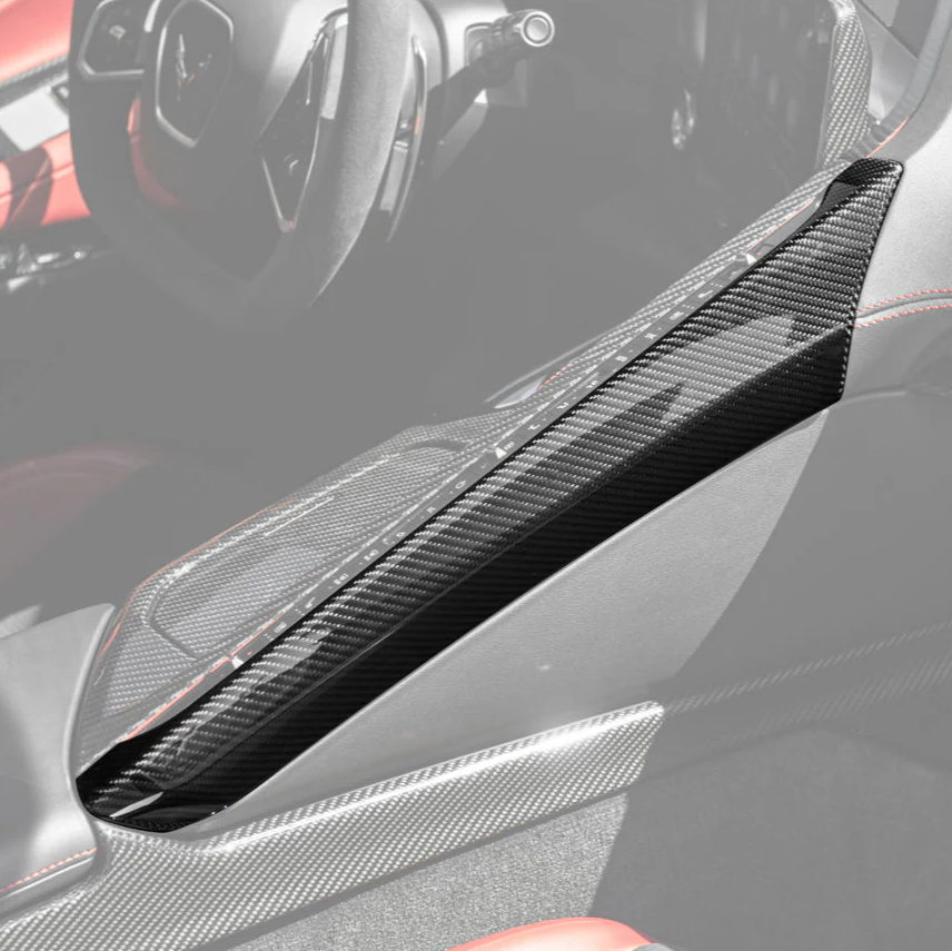 20-25 C8 Corvette Carbon Fiber Passenger Center Console Trim Overlay - EOS