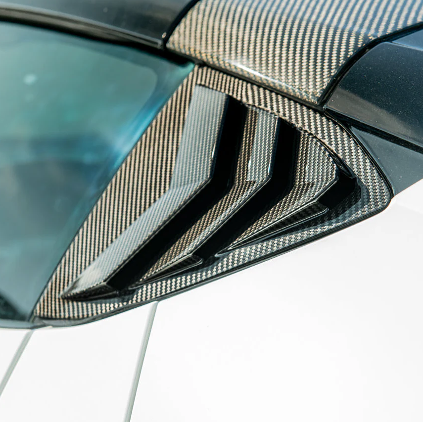 20-26+ C8 Corvette Carbon Fiber Quarter Window Louvers (Coupe) - EOS