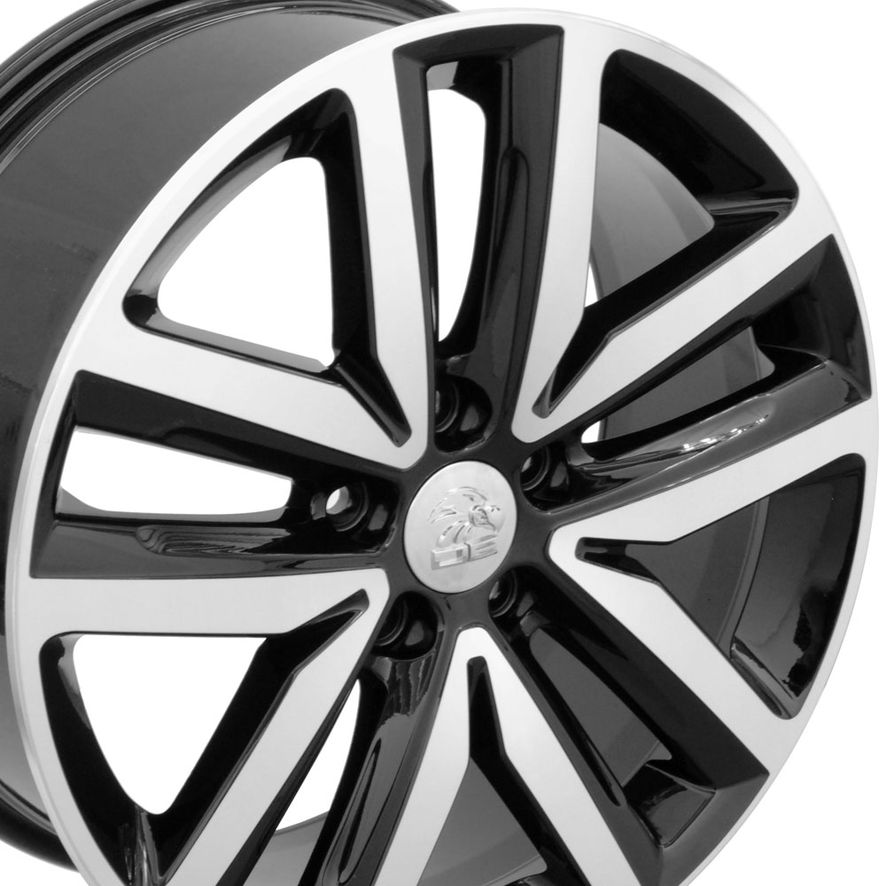 18" Replica Wheel fits Volkswagen Jetta,  VW27 Black Machined 18x7.5