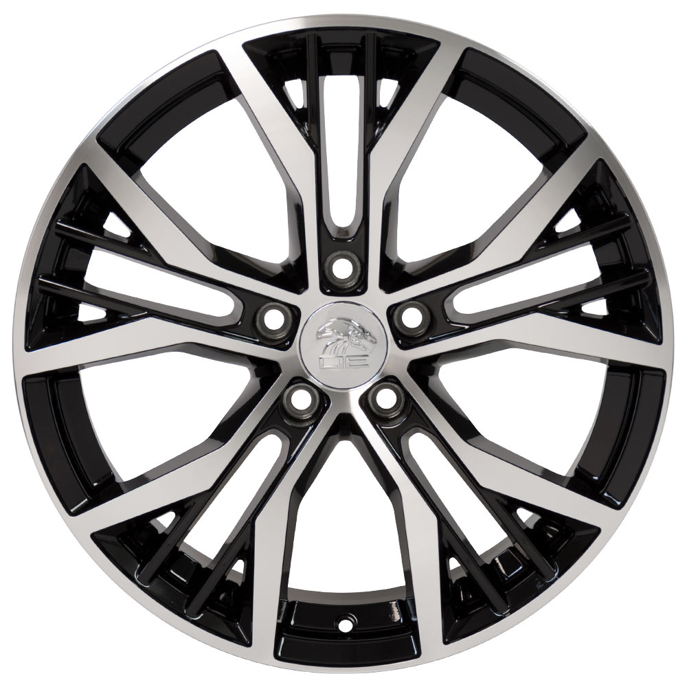 18" Volkswagen,  GTI Replica Wheel,  Black Machined 18x8