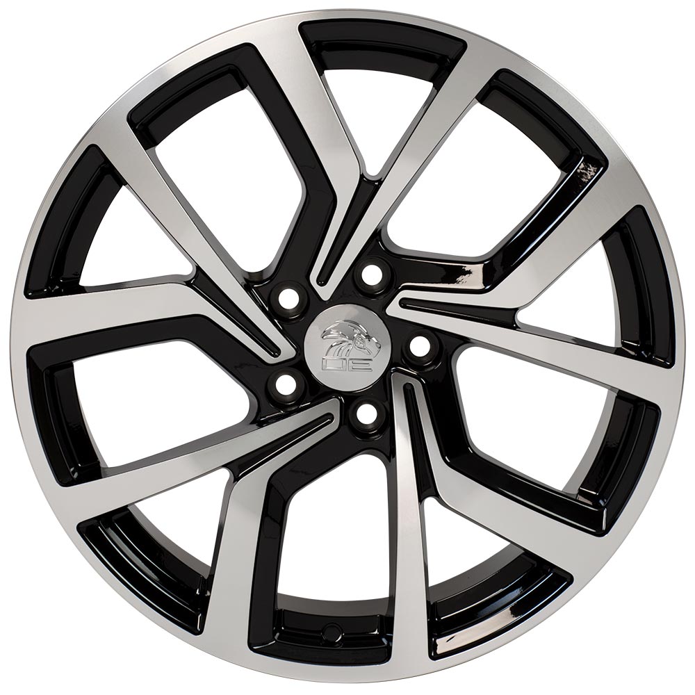 18" Volkswagen,  GTI Replica Wheel,  Black Machined 18x8