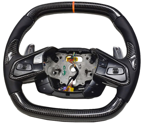 20-23+ C8 Corvette Carbon Fiber Steering Wheel (Orange Edition)
