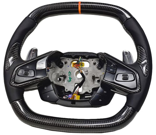 20-25+ C8 Corvette Carbon Fiber Steering Wheel (Orange Edition)