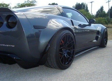 ZR1 Extreme Style Wide Carbon Fiber Rear Quarter Panels for C6 Corvette 3.0 Inch wider per side
