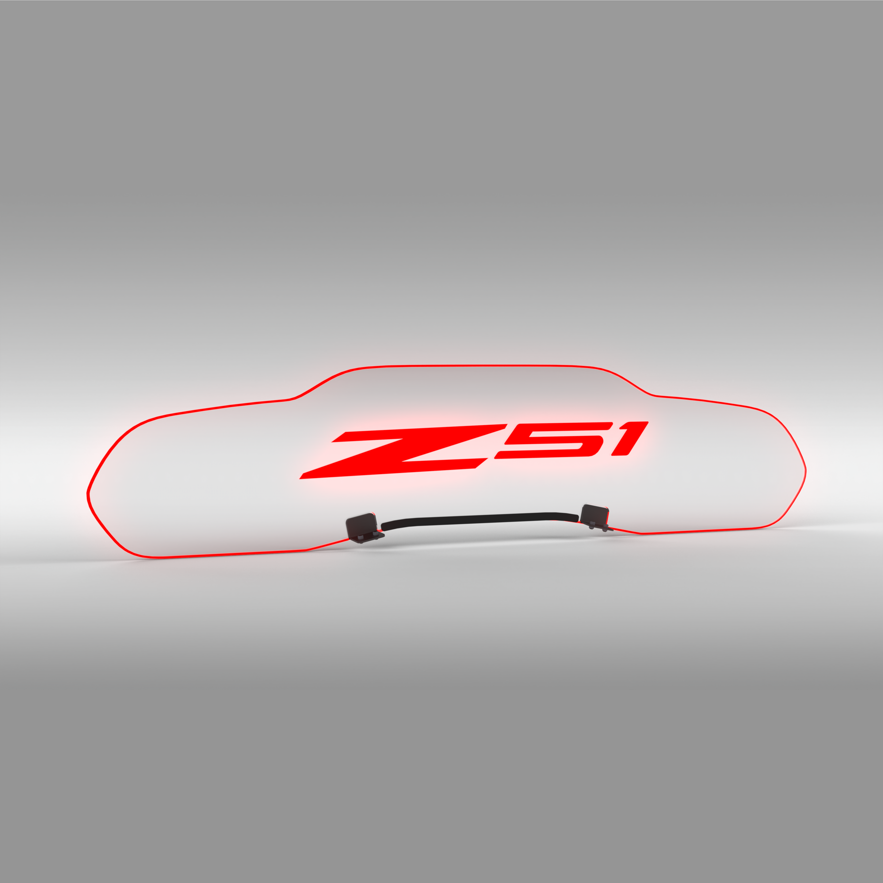 EOS WindRestrictor® C8 Coupe Rear Add On Glow Plate - Z51, Red