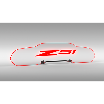C8 Corvette WindRestrictor Illuminated Glow Plate, Z51 Logo Coupe