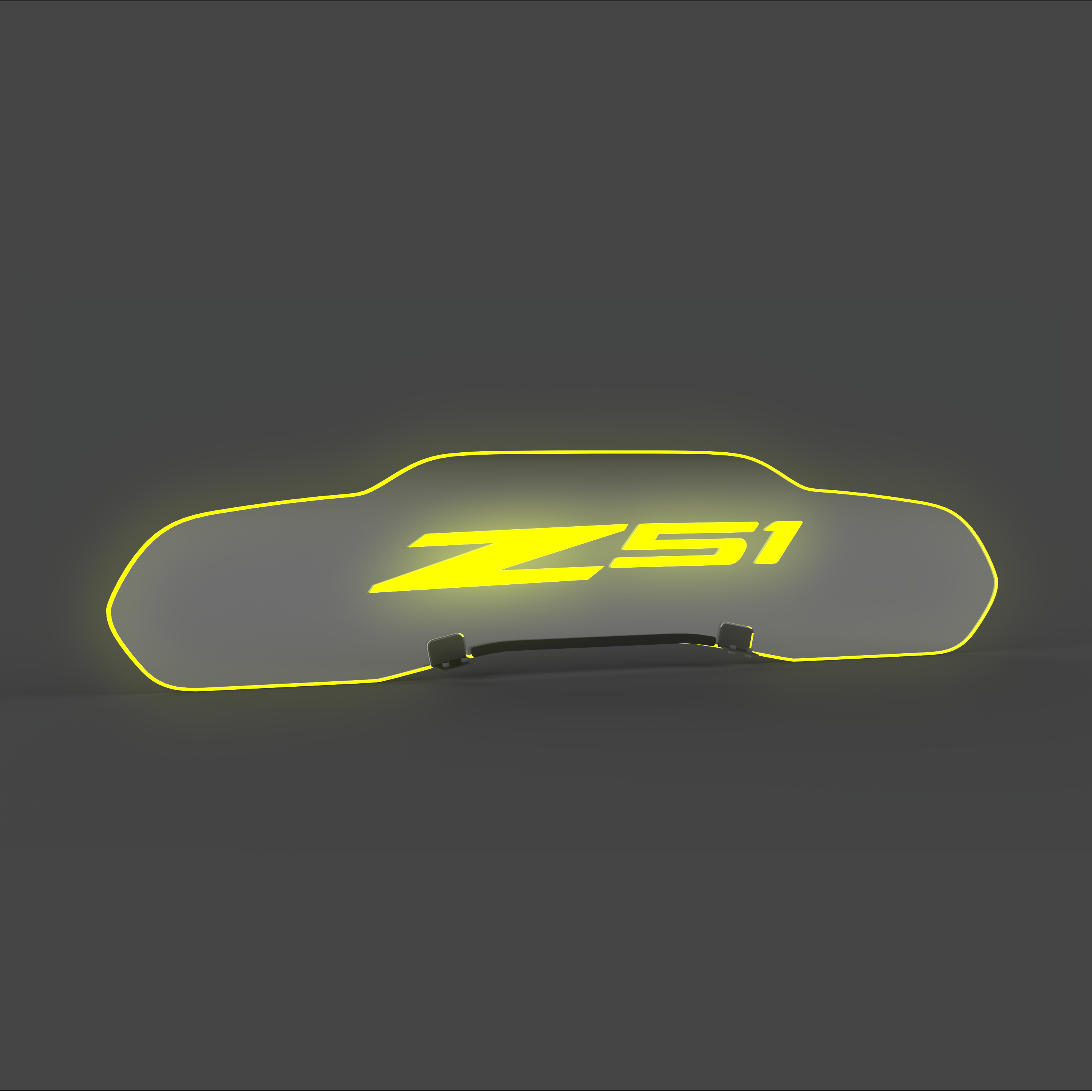 EOS WindRestrictor® C8 Coupe Rear Add On Glow Plate - Z51, Yellow