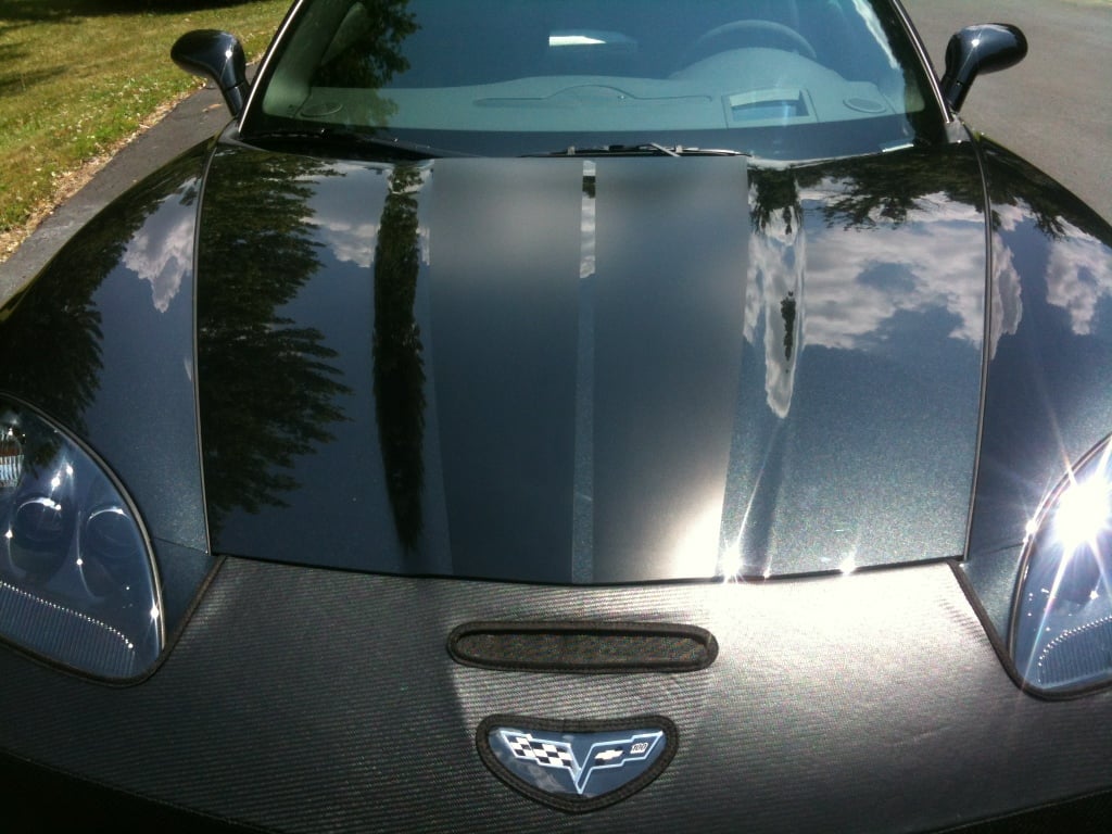 C6 ZR1 Corvette CoverCraft Colgan Orignal Bra, Nose Mask, Black Crushed Vinyl Embossed