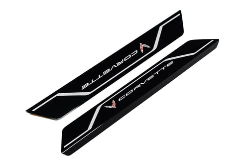 2020-24 AMT C8 Corvette Carbon Flash "CORVETTE" Door Sill Plate Covers