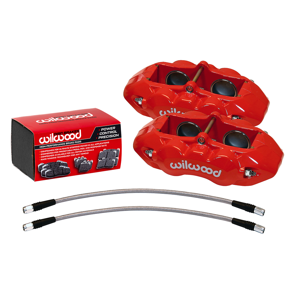 1965-1982 Corvette Wilwood D8-4 Front Caliper Kit Red