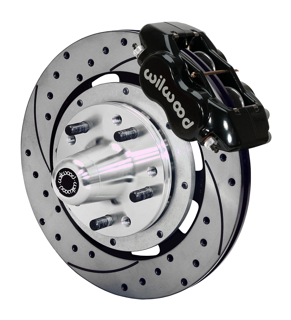 1953-1962 Corvette Wilwood Dynalite Front 12.19" Drilled Brake Kit Black