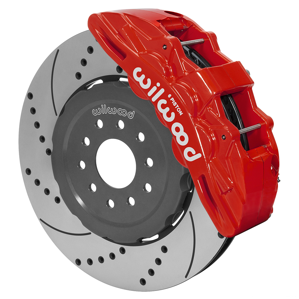 1997-2013 Corvette Wilwood SX6R Front 15" Drilled Brake Kit Red