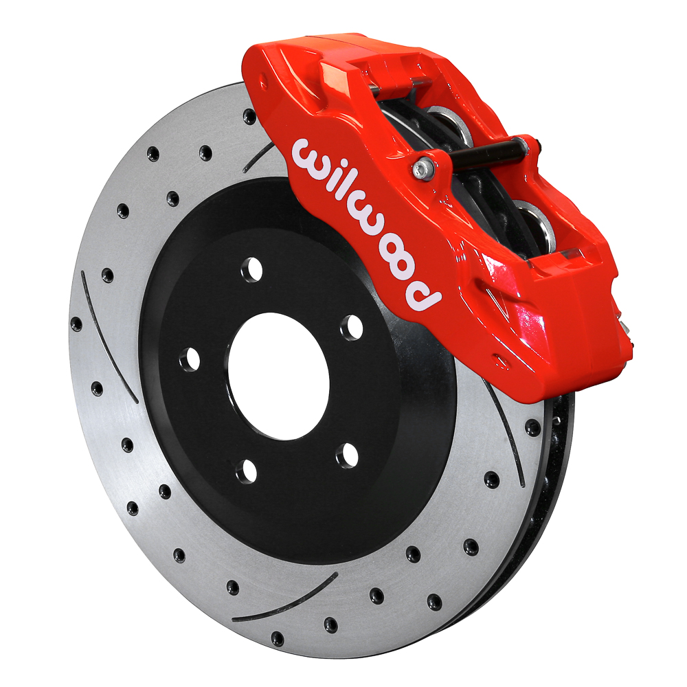 2005-2013 Corvette C6 Base Wilwood SLC56 Front 12.8" Drilled Brake Kit Red