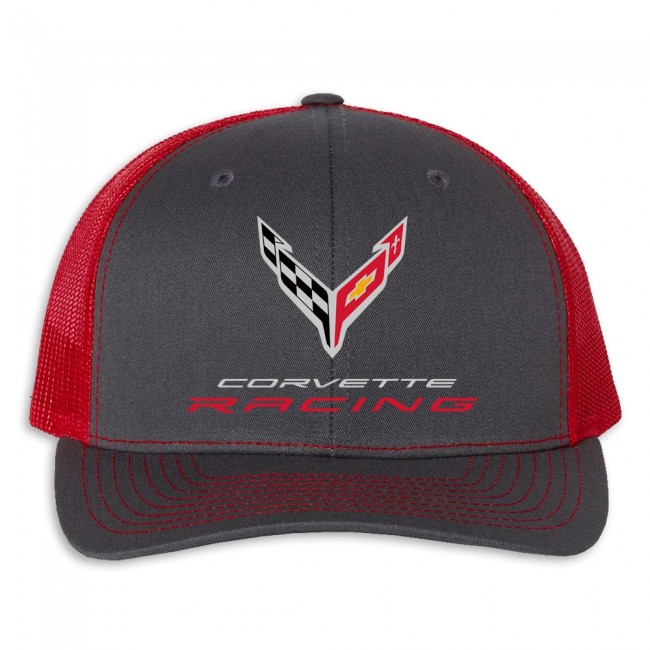 C8 Corvette Corvette Racing Mesh Back Cap Charcoal/Red