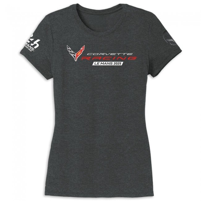 Corvette C8 2025 Le Mans Ladies Event T-Shirt, Black Frost