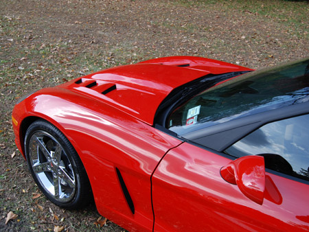 C6 Corvette Custom Fiberglass/Carbon Fiber Vented Hood.
