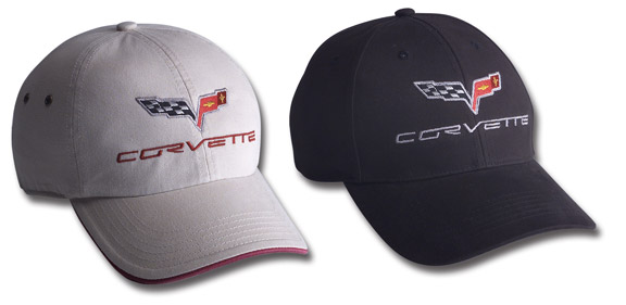 C6 Corvette Black Launch Cap, Twill with C6 Logo & Script