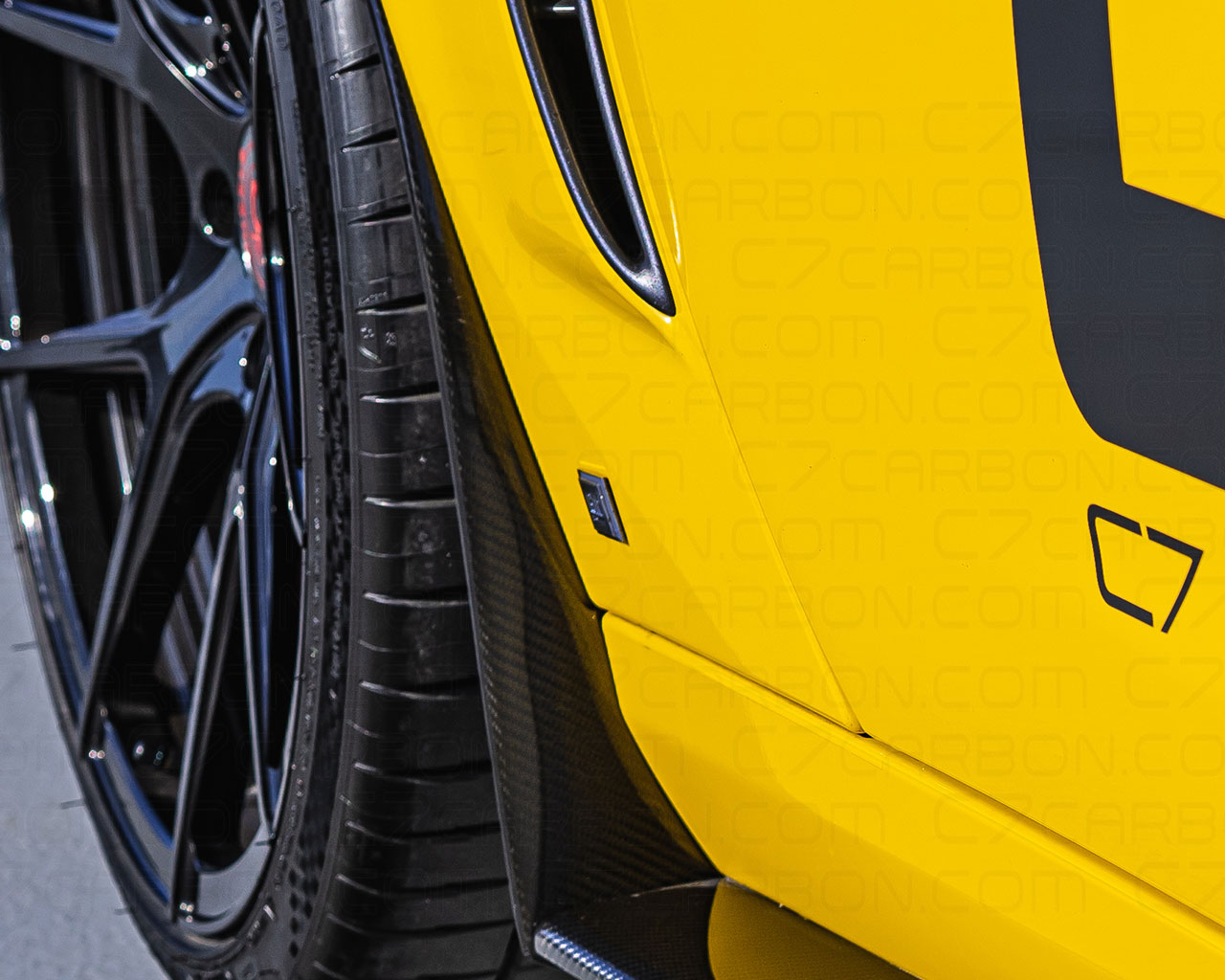 C6 ZR1 Corvette style Carbon Fiber Rear Mudflaps FOR EXT. VERSION SIDESKIRTS