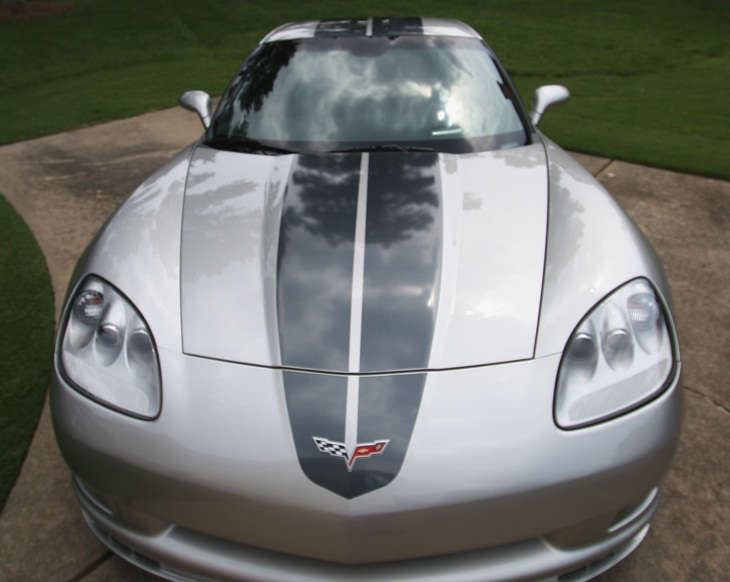 C6, Grand Sport, Z06 Corvette Hood Stripe - COM Single Color Stripes