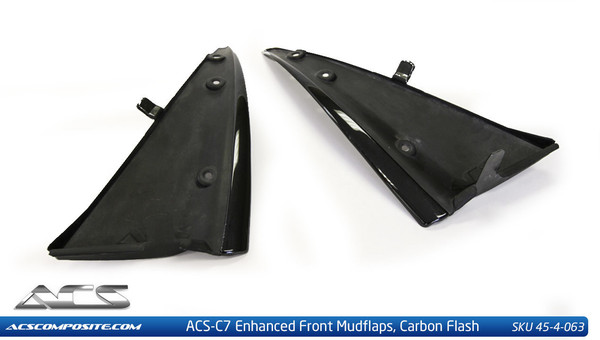 C7 Corvette Stingray and Z06 ACS Z06 Enhanced Front Wheel Mudflaps, Front Splash Guards